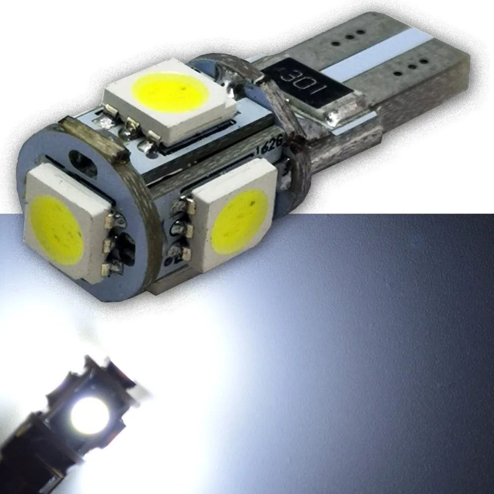2 шт. теплый белый 4300 К мощный Canbus без ошибок SMD5050 T10 W5W 168 194 светодиодный светильник