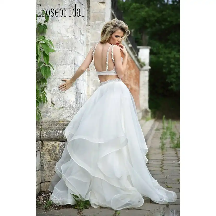 Новое поступление 2019 свадебное платье Erosebridal из двух предметов короткий топ