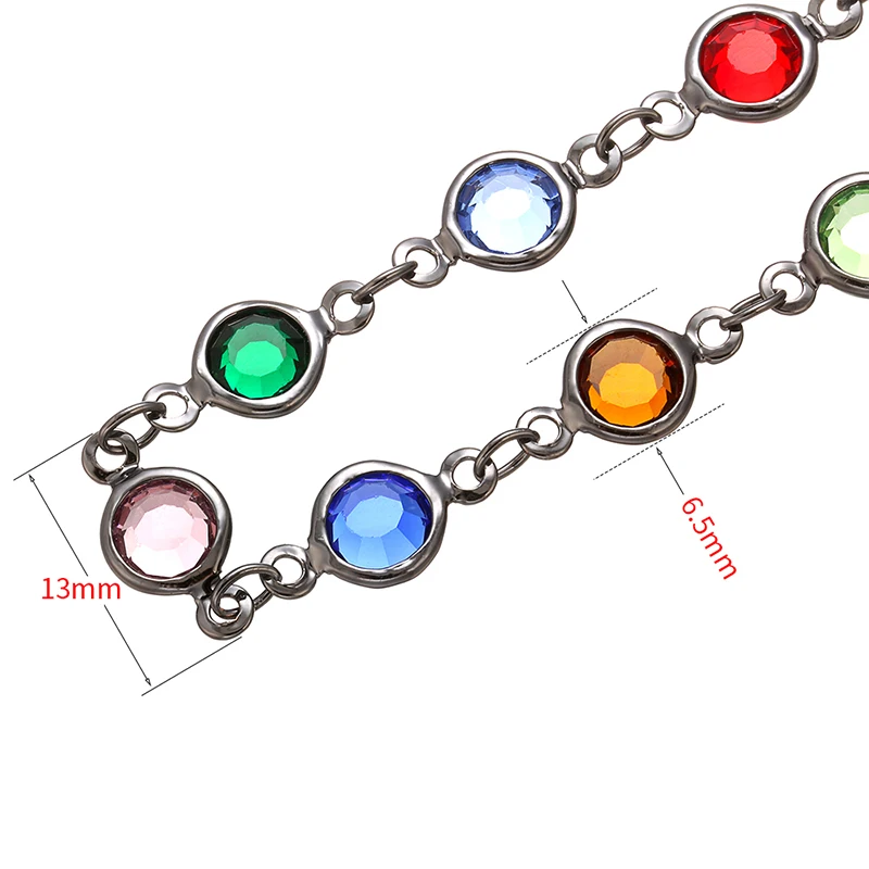 

ZHUKOU high quality 6.5mmx1m crystal chain for women handmade DIY necklace bracelet jewelry accessories model: VL17