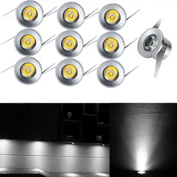

10Pcs 1W LED Recessed Mini Spot Lamp Ceiling Light for Home Cabinet