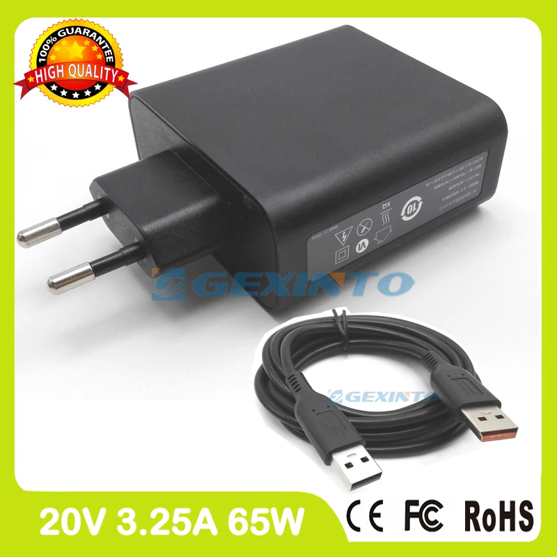 20V 3.25A 5 2 V 2A USB AC адаптер питания для Lenovo Yoga 4 4S Pro ультрабук 700 только Core i3 i5 зарядное