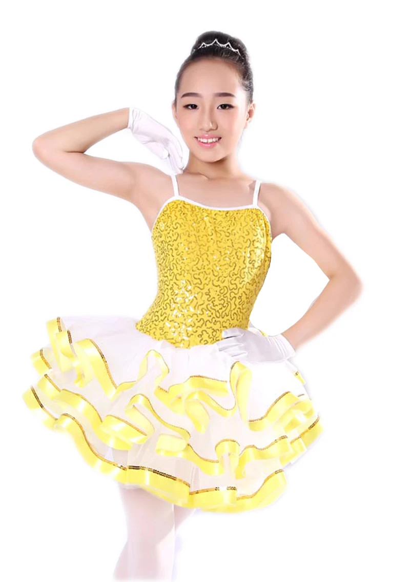 Adult Yellow Swan Lake Ballet Costume Women Professional Tutu Leotard