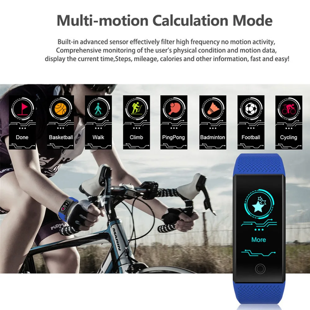 QW18 Smart Bracelet IP68 Waterproof Smartband Heart Rate Sleep Monitor Sports Passometer Fitness Tracker Bluetooth Smartwatch.