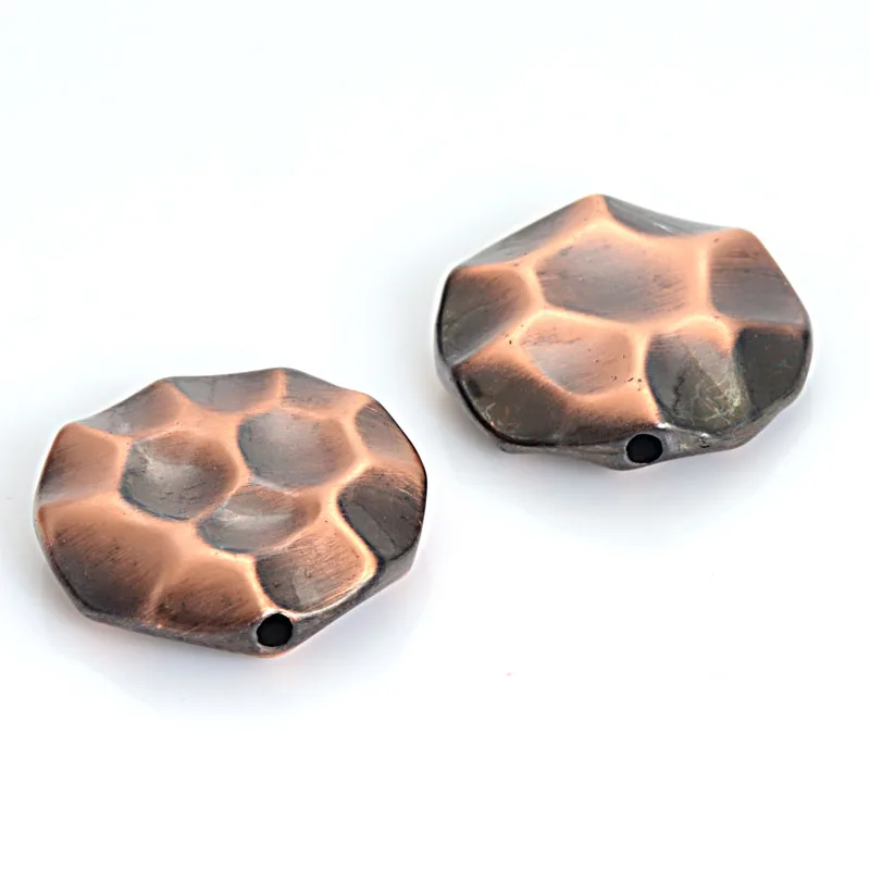 

10 Pcs/Lot Brush Antique Design Plating Antique Silver/Copper/Bronze Acrylic CCB Spacer Loose Beads For Diy Jewelry Making