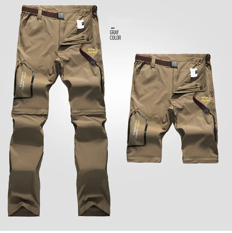 Быстросохнущие походные брюки для мужчин, летние альпинистские рыболовные брюки армейский походный спортивный водонепроницаемый брюки, AM005 - Color: Khaki