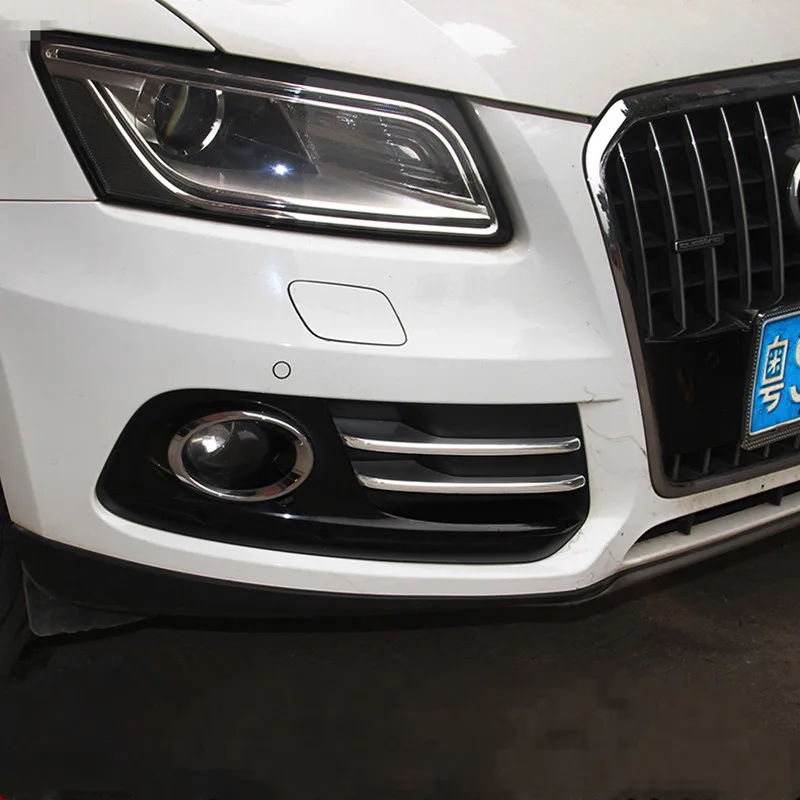 

Chrome Front Fog Lamp Decoration Frame Trim 4pcs For Audi Q5 2012-2016 Car Styling Grille Grid Strips Auto Accessories