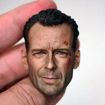 

1/6 Scale Male Bruce Willis Head Sculpt Man Old Boy Caving War Damage Version Model Short Hair Headplay for 12" Action Figure