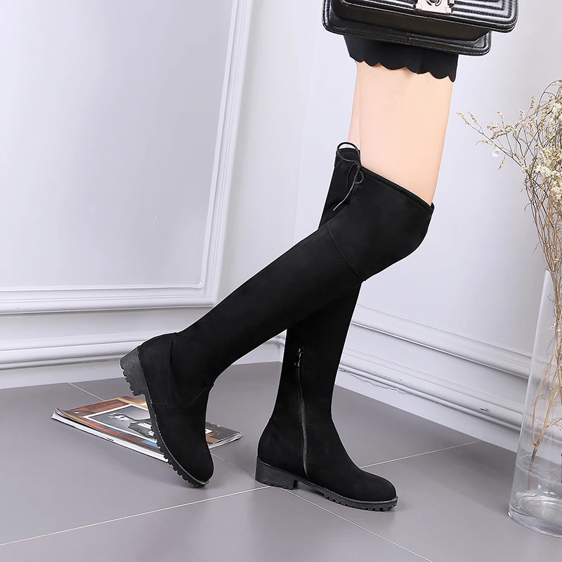 Faux Suede Slim Boots Sexy over the knee high women fashion winter thigh high boots shoes woman 33 35 37 38 39 42 43 45 46