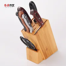 Многофункциональная подставка для ножей из бамбука с отверстиями креативный стеллаж для хранения инструментов деревянный кухонный держатель для ножей блок подставки для ножей принадлежности