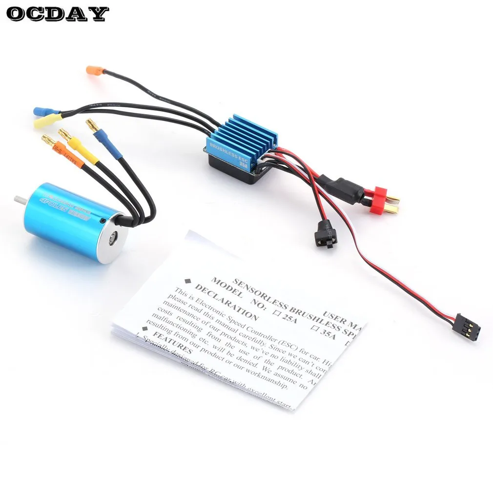

2845 3100KV Sensorless Brushless Motor with 35A Brushless ESC Electric Speed Controller for 1/14 1/16 1/18 RC Car Truck Parts