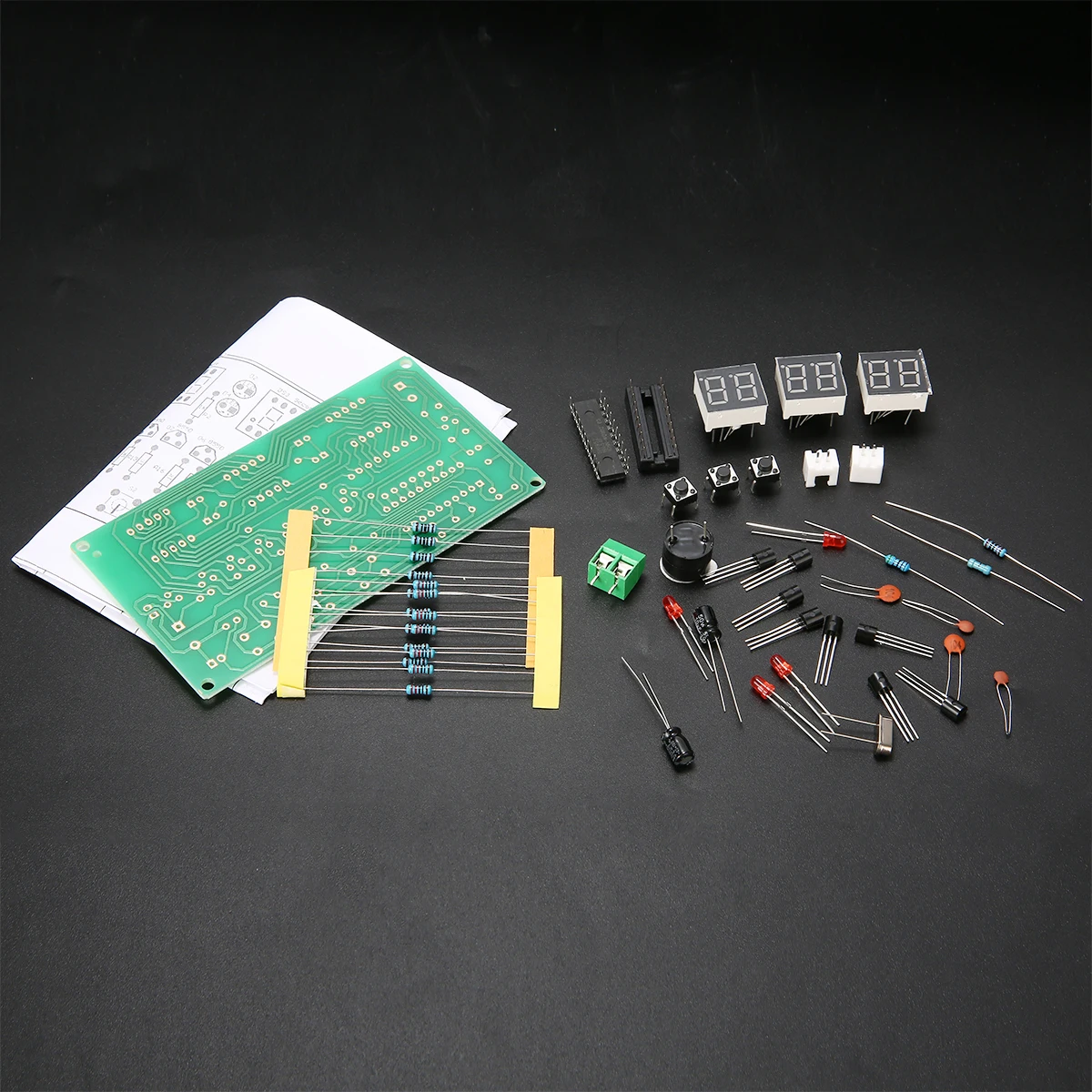 

AT89C2051Digital Clock Kit 5-12V 6 Digit LED Digital Electronics Clock Counter Mutifunction Time Clock Tools DIY Kit 10cm*5.2cm