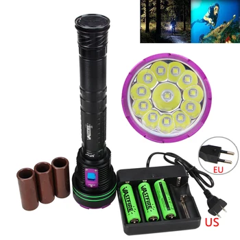 

6000 LM 12x L2 LED Tactical Diving Flashlight Torch Light Lamp+18650 Battery+Charger