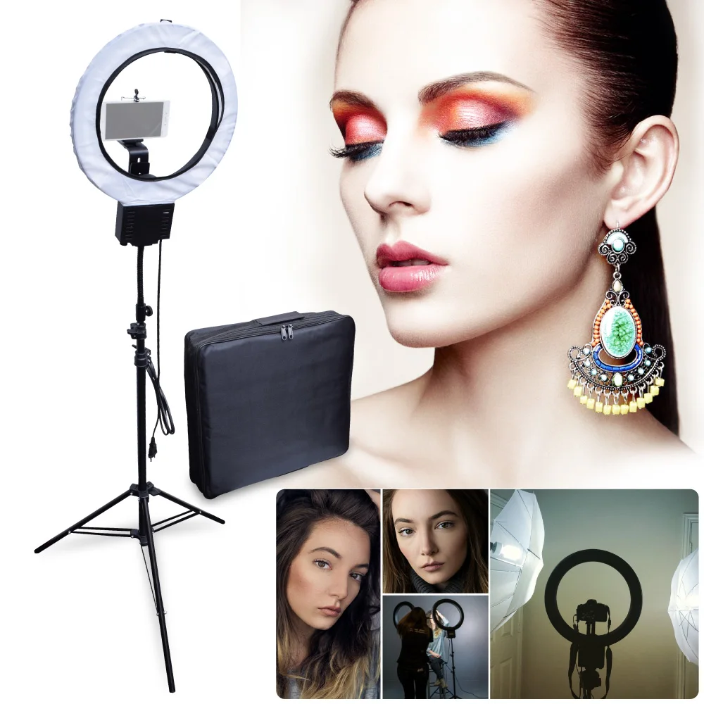 bilder für Studio 40 Watt 5400 Karat Diva Ring Licht Lampe mit 2 Mt Stativ + kamera Handyhalter Kit für Fotografie Make Up Video Foto selfie bilder für Studio 40 Watt 5400 Karat Diva Ring Licht Lampe mit 2 Mt Stativ + kamera Handyhalter Kit für Fotografie Make Up Video Foto selfie