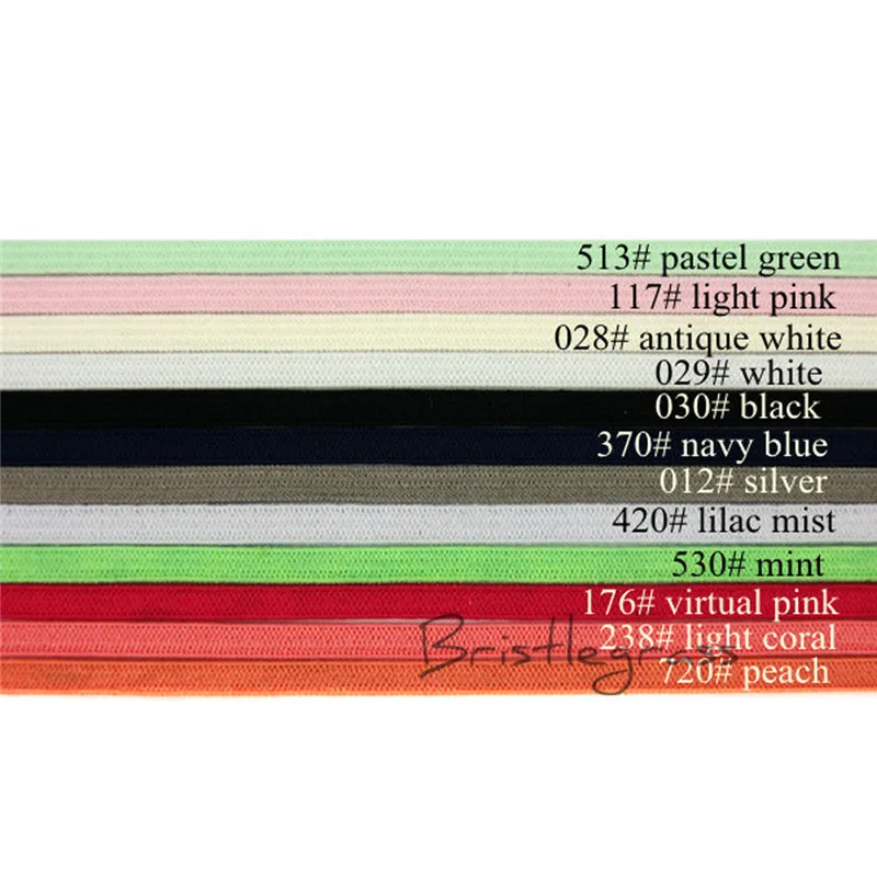 

BRISTLEGRASS 12 Yard 4mm Solid Color Skinny Elastics Spandex Bands Kids Hairband Headband Hair Tie Dress Lace Trim Sewing Notion