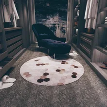 Европейском стиле спальня коровьей пэчворк коврик ins круглый кожаный ковер принцессы личности дома ковер