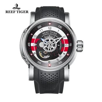 

2019 New Reef Tiger/RT Top Brand Sport Watch Men Waterproof Rubber Strap Military Watches Designer Automatic Watches RGA30S7