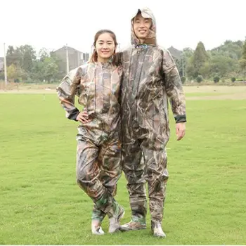 Tactical Camouflage Hunting Fishing Overall 0.75MM PVC Waterproof Underwater Hunting Fishing Waders Oxford Sole Fishing Clothing
