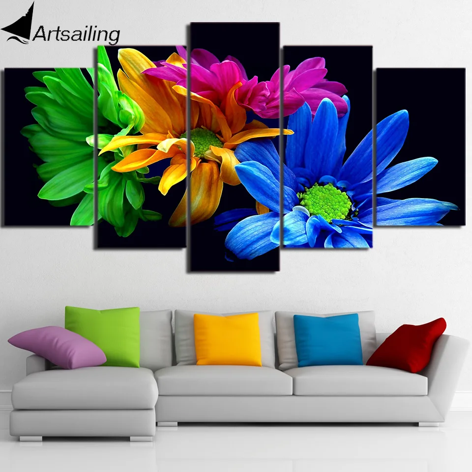 

ArtSailing HD Printed 5 Piece Canvas Art Color Flower Picture Modular Poster Wall Pictures for Living Room Free Shipping YA317C