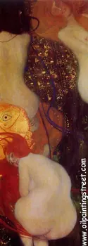 

Oil Painting Reproduction on Canvas, Gold Fish by gustav Klimt,Free fast Shipping, 100%handmade,Museum Quality