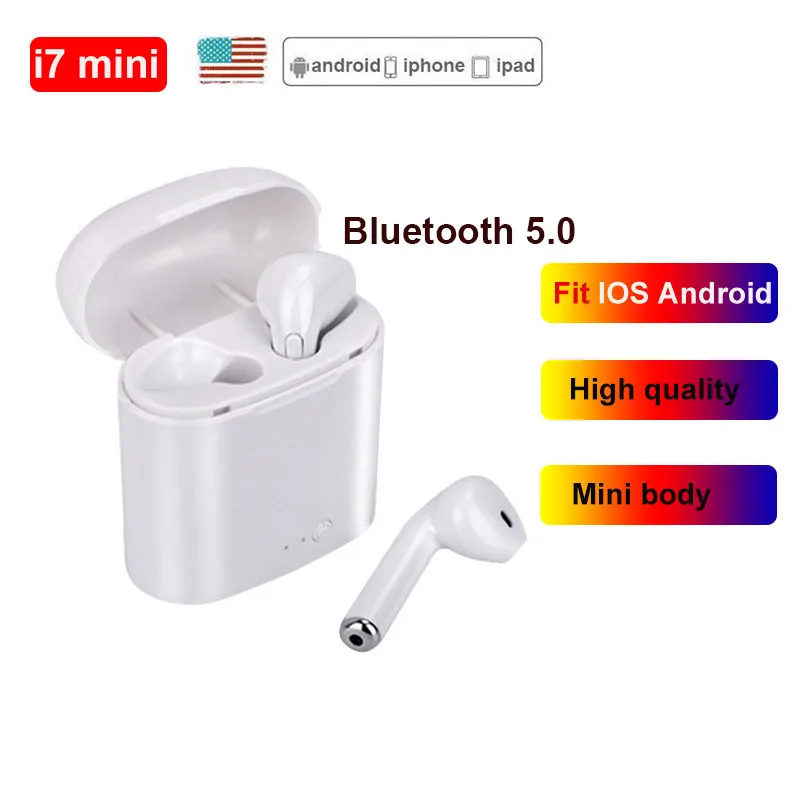 

i7s i7mini tws Wireless Bluetooth 5.0 earphone Wireless Headsets pk i9s i10 i12 i14 tws Earbuds For xiaomi iPhone earbuds