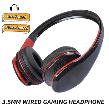 

Wired Headphones 3.5mm Hifi Sound Headset Adjustable Earphones Foldable Gaming Headphone with Microphone for PC phone Mp3