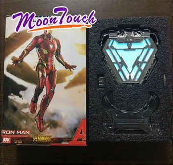

Iron Man Mark 50 MK50 Nano Suit Armor Arc Reactor LED Light Figure Model Toys Dolls Avengers Chest Light Ark Wear Luminous React