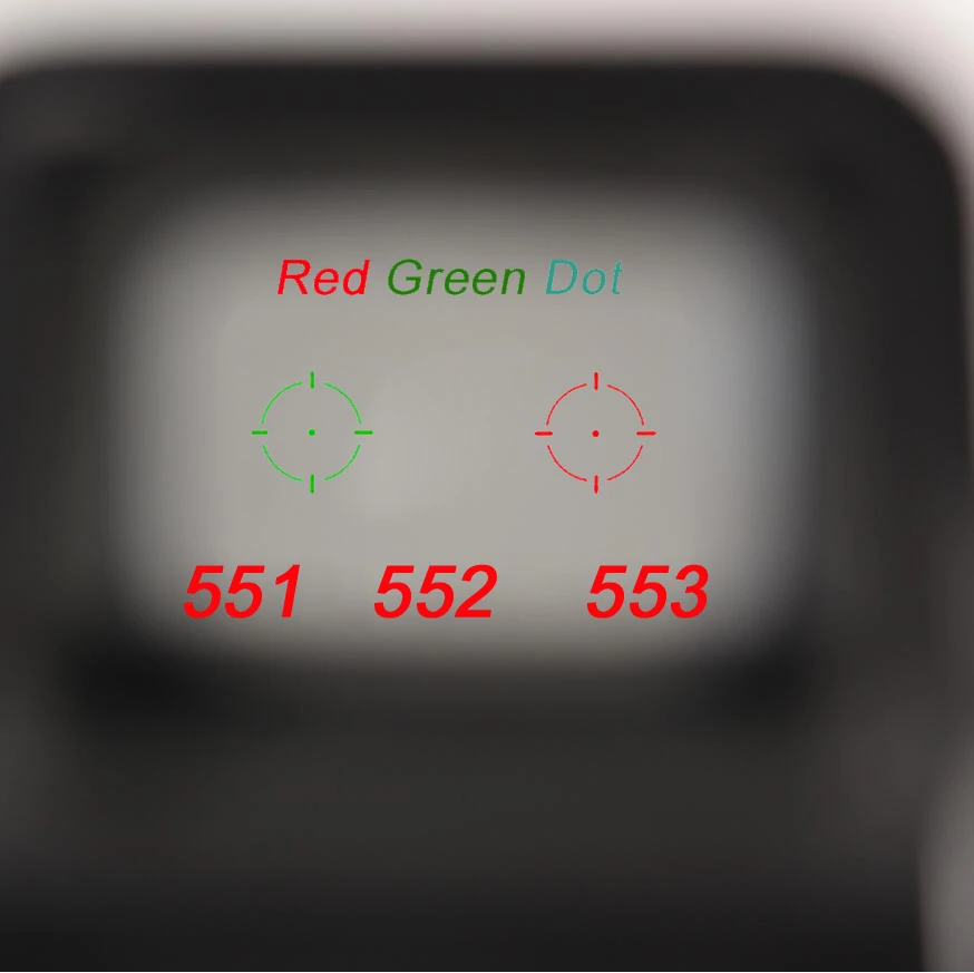 Montagem em Trilho para Airsoft Escopo com 20mm Green Dot Vista Holográfica Escopo Caça Reflex Rifle Arma 551 552 553 Red