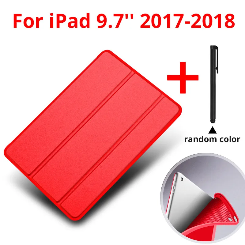 Для iPad Air 2 Air 1 чехол 9,7 противоударный защитный смарт-чехол для iPad 5 6 9,7 из искусственной кожи Coque Auto Sleep Wake - Цвет: Red