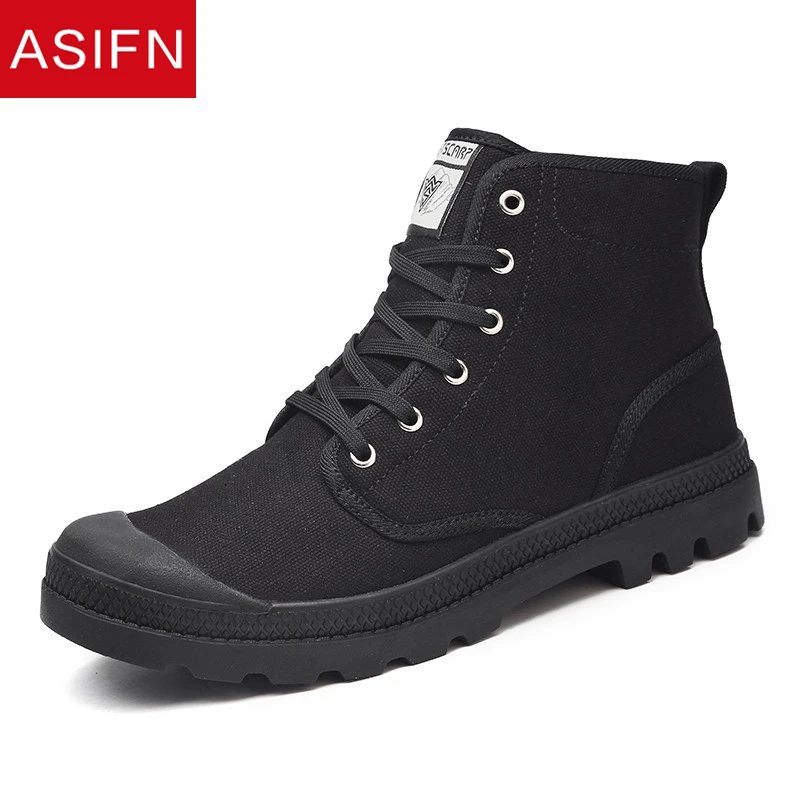 

ASIFN Men Canvas Boots Spring/Autumn Ankle Couples Big Size Quality Women Men Casual Boots Sport Ladies Shoes Male