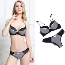 Intimates Sexy B Cup Bra Brief Sets Luxury Lace Push Up Bra Set Women Underwear Set Girl brassiere fashion lingerie set