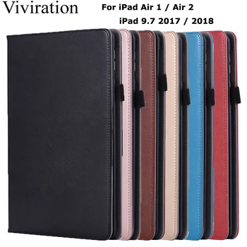 

Black Blue Pink Faux Leather Cover Skin Shell Case For Apple iPad Air 1 2 / iPad 9.7 2017 2018 Tablet Smart Case For iPad 5 6 8