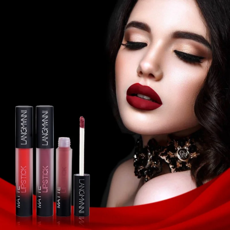 12 Pcs /Lot Lips Makeup Matte Liquid Lipstick Set Moisturizing