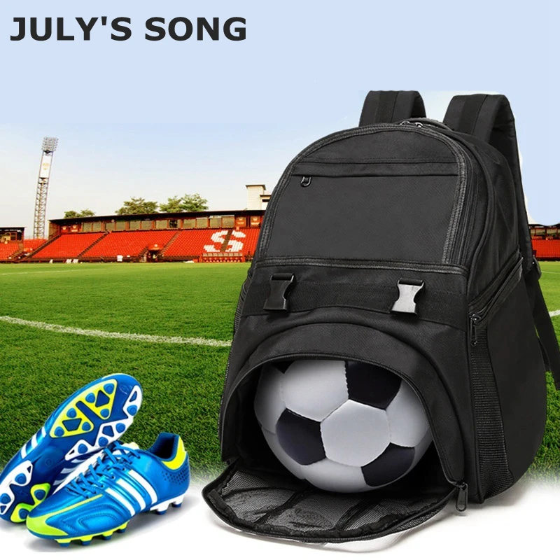 

JULY'S SONG School Backpack Separated Football Outdoor Sports Backpack Laptop Large Capacity Black School Bag Shoulder Bags