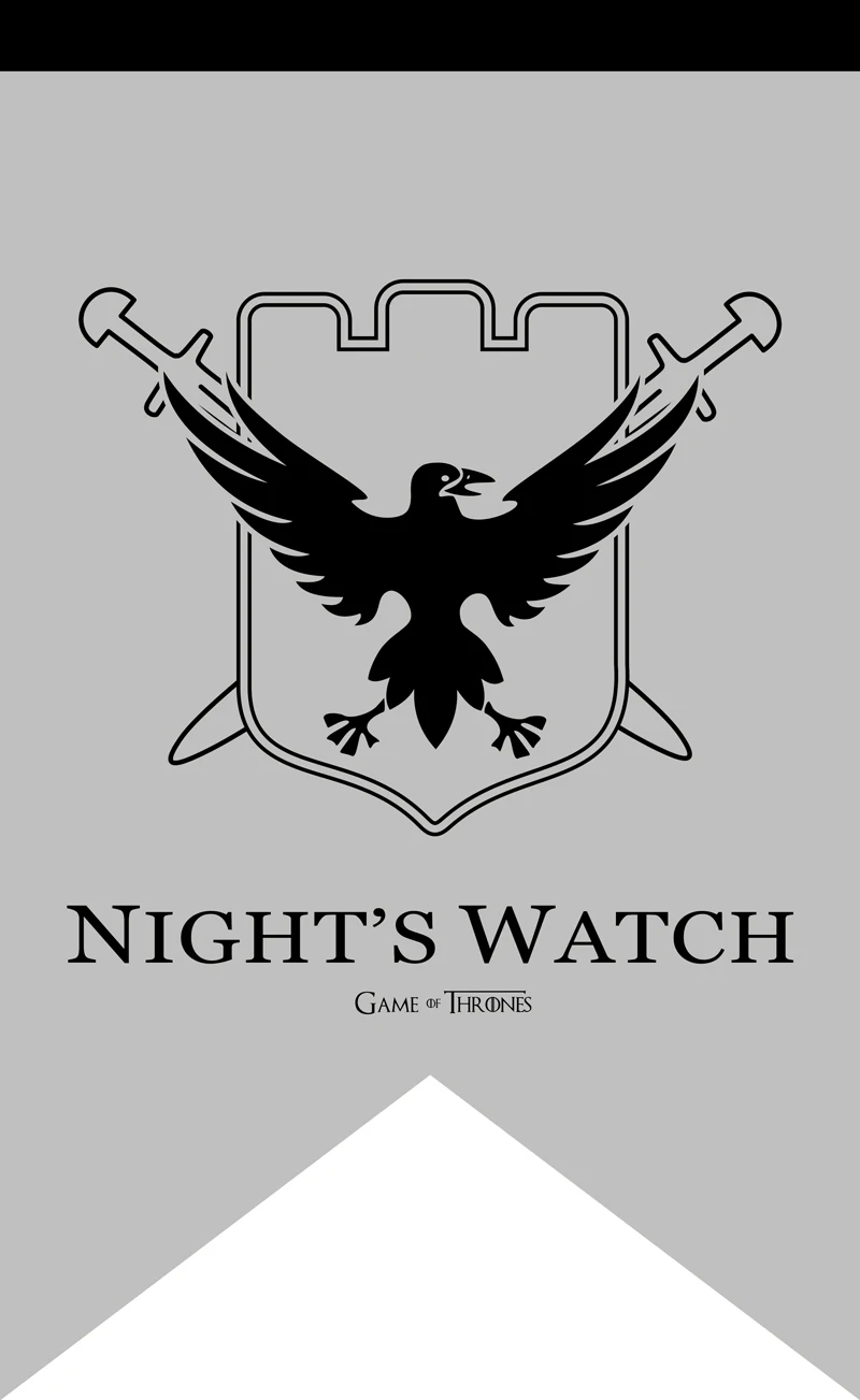 Game Of Thrones Nights Watch Licensed NWT Banner Tapestry Grey Flag