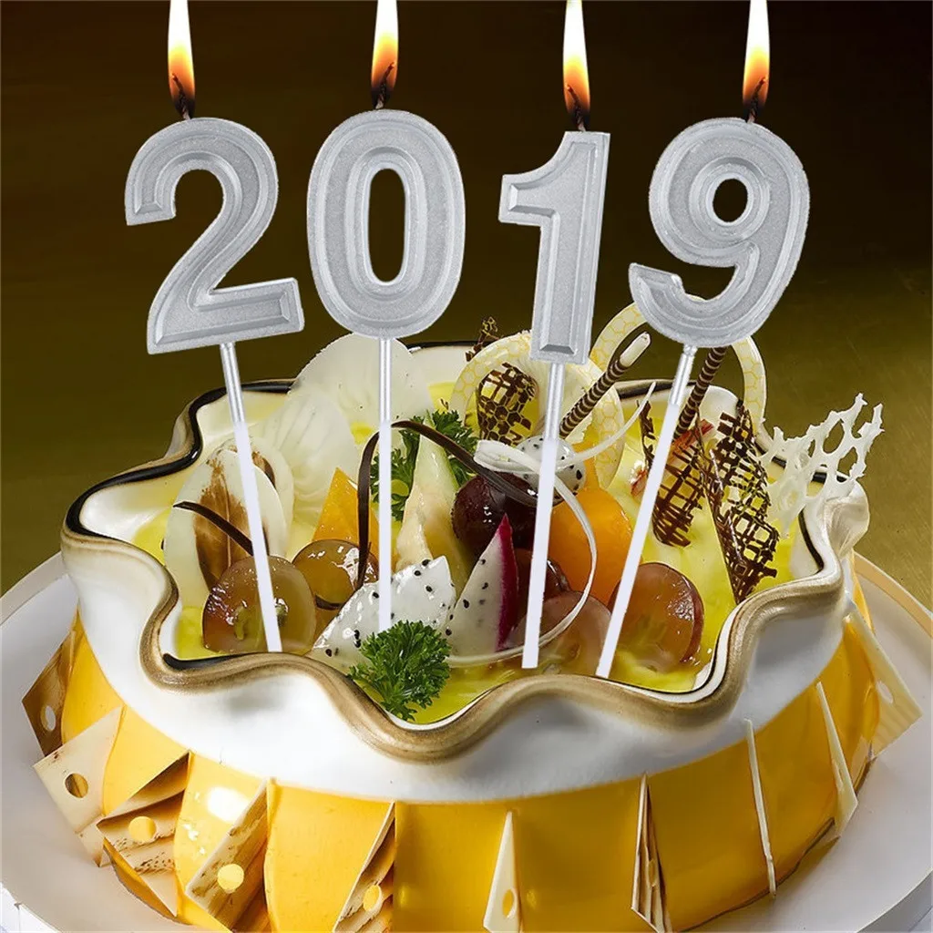 

Dropshipping Silver Number 1 Birthday Numeral Candles Number Cake Decor for Adults/Kids Party