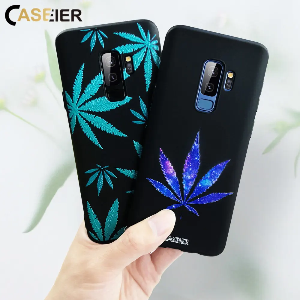 

CASEIER Luxury Leaf Phone Case For Samsung S9 S8 Plus Cases Soft Matte Phone Bag For Samsung Galaxy S8 S9 Plus Note 8 Funda Capa