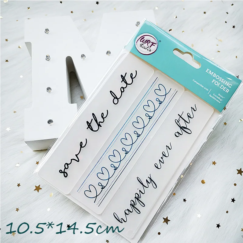 Heart Happy Word Embossing Folder
