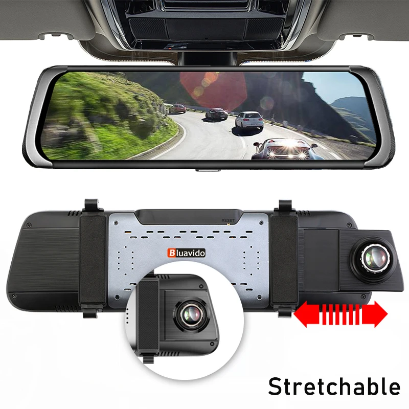 Автомобильный видеорегистратор Bluavido 4G Android 10 дюймов GPS FHD 1080P ADAS навигация двойной
