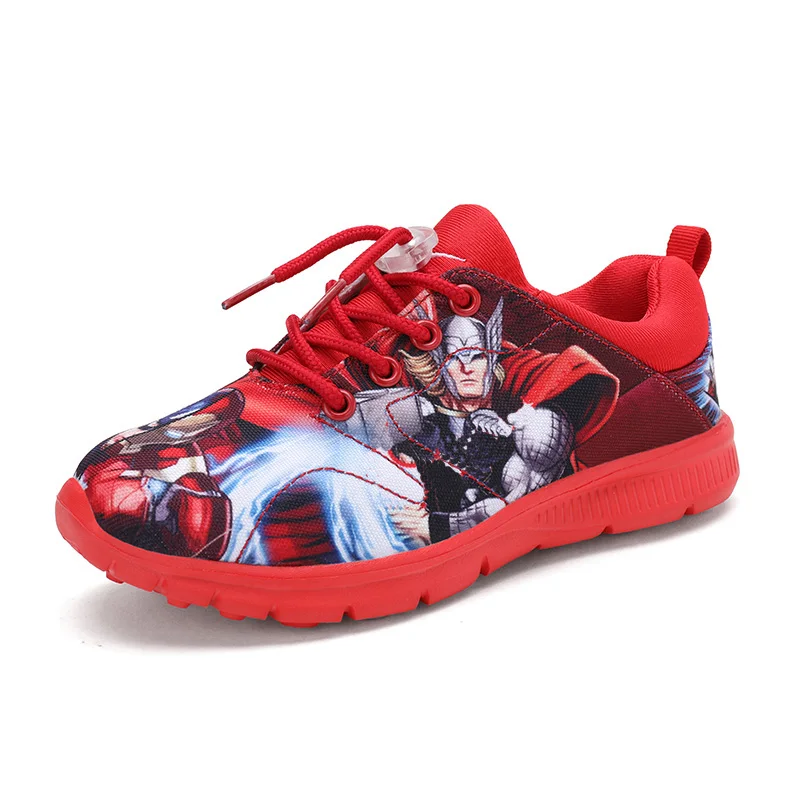 Обувь для мальчиков с изображением Халка и Мстителей; Детские теннисные кроссовки; Детские кроссовки; calzado chaussure garcon enfant cocuk spor ayakkabi - Цвет: red