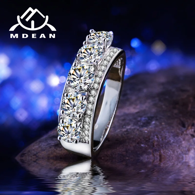 MDEAN Engagementg кольца для женщин AAA циркон ювелирные изделия белого золота цвет Женское Обручальное кольцо Bague Bijoux аксессуары MSR342