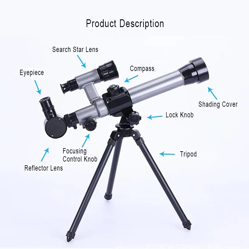 40X дети телескоп с компасом штатива поиска наблюдать Вселенной лабораторные инструменты научные развивающие игрушки подарок для детей