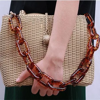 

5 pcs per lot resin chain big ring fashin resin bag strap plastic bag handle hanger DIY Accessories Acrylic Chain Bag strap