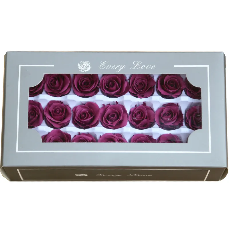 21 шт./кор. 2-3 см, так как "законсервированные" цветы розы бессмертный розы подарок ко дню святого валентина вечная жизнь цветок подарок по оптовой цене, уровень A - Цвет: Purple Red