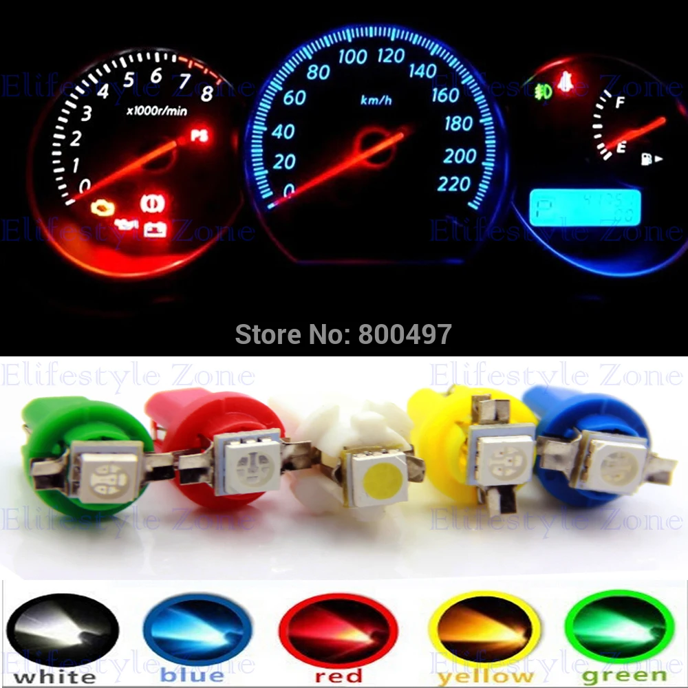 20 x T5 B8.5D Car LED Dashboard Panel Dash Wedge Side Light Bulbs