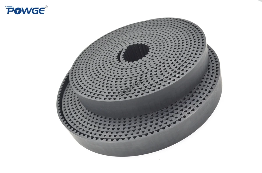 powge correia síncrona dente arco preto htd largura aço de poliuretano correia dentada