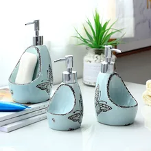 Простая керамическая эмульсионная бутылка креативный двойной-использование чистящее средство бутилированный дезинфицирующее средство для рук с губчатое сиденье душевая бутылка N357