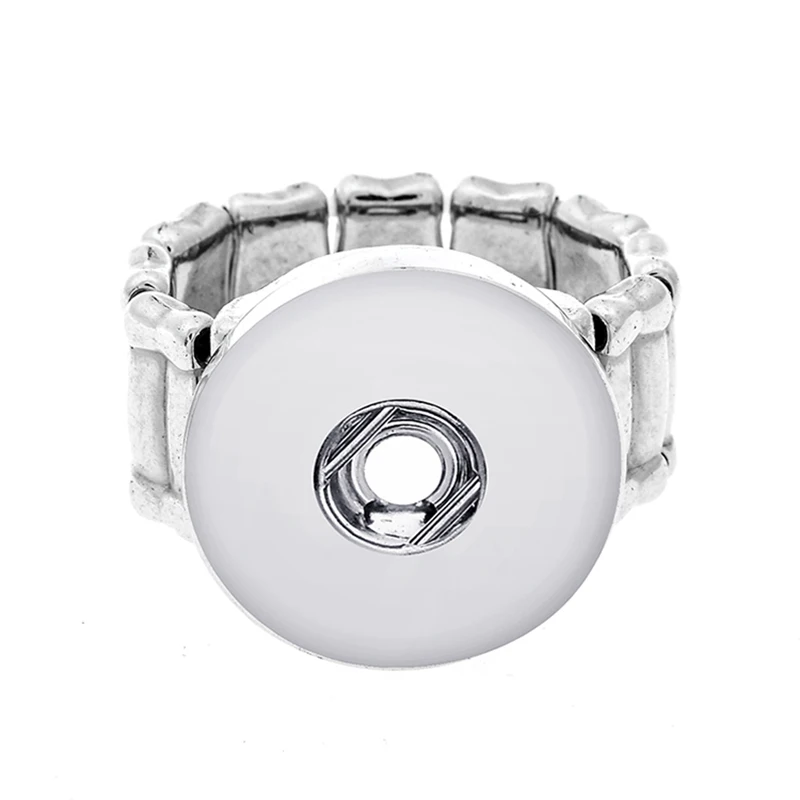 

round fashion DIY alloy elastic snaps ring fit 18mm&20mm metal snap buttons women's fashion jewelry Men's ring one direction