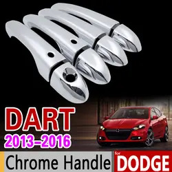 Кисти для Dart 2013-2016 роскошный Chrome дверные ручки для Dodge Dart 2014 2015 Чехлы для мангала автомобиля Интимные аксессуары Наклейки для автомобиля