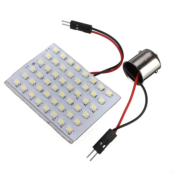 Горячая 48 SMD 1210 светодиодный панель холодный белый теплый белый авто Купол Карта светильник с адаптером 1156 BA15S DC12V