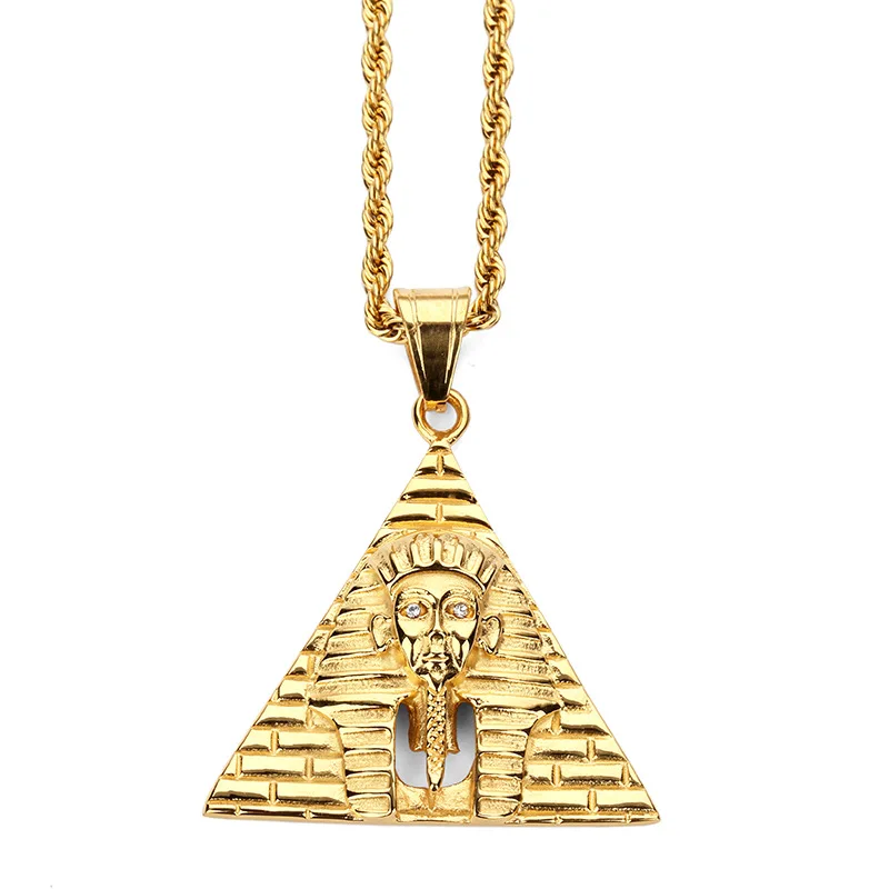 Fashion Personalized Design Male Charm Pyramid King Necklace Luxury